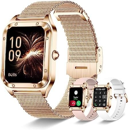 Iaret Smart Watch for Women (Call Receive Dial), Smart Watches for Android iOS Phones Smartwatch with AI Voice Control Heart Rate Sleep Monitor Pedometer Waterproof Activity Tracker