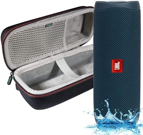 JBL Flip 5, Waterproof Portable Bluetooth Speaker with A Megen Hardshell Protection Case – Blue