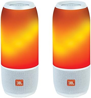 JBL Pulse 3 Portable Bluetooth Speakers – Pair (White)