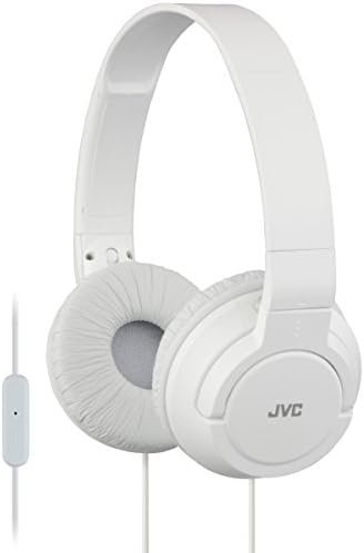 JVC Lightweight Flat Foldable On Ear Colorful Lightweight Foldable Headband with Mic, White (HASR185W)