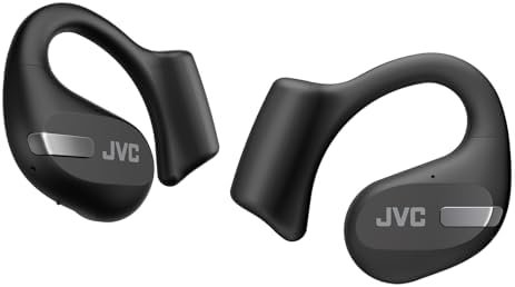 JVC New Nearphones Open Ear True Wireless Headphones with 16mm Large Drivers for Powerful Sound, Single Ear use, Compact Size, and Long Battery Life (up to 38 Hours) - HANP50TB (Black)