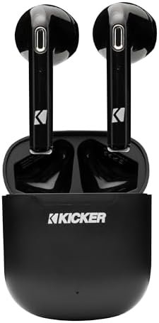KICKER TWS1 True Wireless Earbuds, Bluetooth Earbuds with Microphone, Wireless Earphones for Android and iOS, Fast-Charging Case for USB-C Earbuds with 20 Hours of Playtime