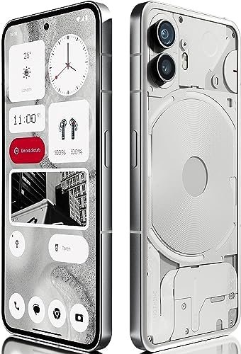Nothing Phone 2 Smartphone Unlocked 5G Android Phone Snapdragon 8+ Gen 1 chipset, 50MP Dual Camera, 6.7” AMOLED Display, 4700mAh Battery, NFC,12GB + 256GB,White (No Charger)