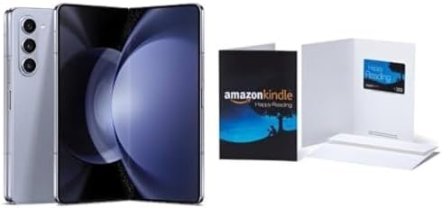 SAMSUNG Galaxy Z Fold5 AI Phone + 0 Amazon GC, 256GB Unlocked Android Smartphone, Big 7.6” Screen for Streaming, Gaming, Dual App View, One-Hand Control, Hands-Free Use, US Version, 2023, ICY Blue