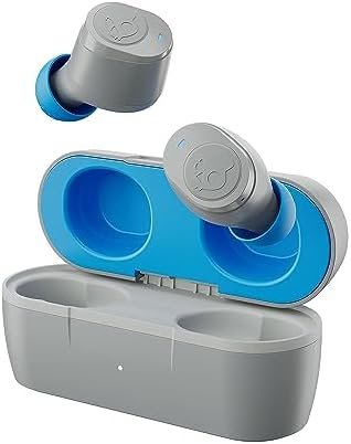 Skullcandy Jib True 2 In-Ear Wireless Earbuds, 32 Hr Battery, Microphone, Works with iPhone Android and Bluetooth Devices – Light Grey/Blue