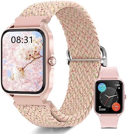 Small Smart Watch for Women with (Answer/Make Call) – 1.83” HD Screen Bluetooth Smartwatch for Android iOS, Waterproof Fitness Watch with Heart Rate/SpO2/Sleep/AI Voice