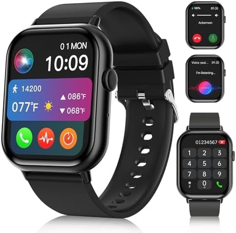 Smart Watches for Men Women (Answer/Make Call), 2.01" HD Screen Fitness Tracker Watch with Blood Pressure/Heart Rate/Sleep Monitor, Smart Watch for Android iOS Phones, IP67 Waterproof Sport Watch