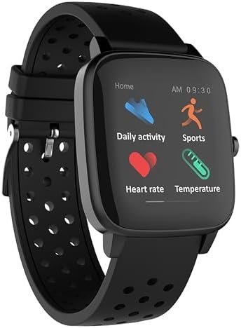 Supersonic SC-175SWT 1.4-inch HD Touch Screen Smartwatch with Body Temperature Monitor, Health Monitoring, 100+ Watch Faces, Multi-Sport Tracking, IP68 Waterproof for Android and iOS iPhone