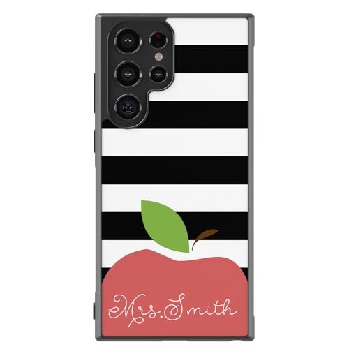 Teachers Appreciation Personalized Black Rubber Phone Case Compatible With Samsung Galaxy S24 S24+ S24 Ultra S23 FE S23+ Ultra S22 S22+ S21 S21FE S21+ S20FE Note 20 S10