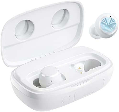 Tribit Wireless Earbuds, 150H Playtime Bluetooth 5.2 IPX8 Waterproof Call Noise Reduction Bluetooth Earbuds Headphones with Mic Earphone in-Ear Wireless Earphones, Flybuds 3S White