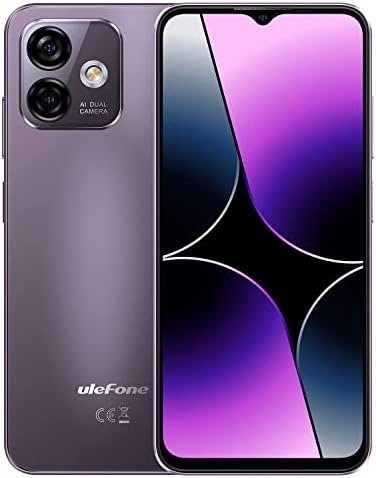 Ulefone Note 16 Pro Unlocked Cell Phone 16GB+256GB, 8-Core, 6.52″ Display Smartphone Unlocked, Android 13, 50MP AI Camera, 4400mAh Battery, Dual 4G LTE, Fingerprint Unlock, U.S. Version, Purple
