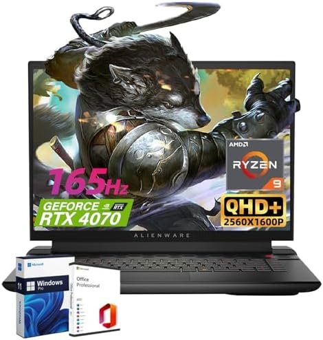 Alienware M18 R1 Gaming Laptop Computer – 18″ QHD+ 165Hz Display, AMD Ryzen 9-7845HX(12-core), NVIDIA GeForce RTX 4070, 64GB DDR5, 2TB SSD, Wi-Fi 6, Win 11 Pro & Microsoft Office Lifetime License