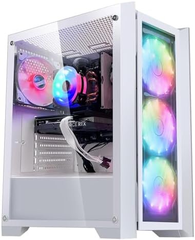 Apollo Gaming Desktop – AMD Ryzen 5 5600G 6 -Core 3.9GHz – GTX 1650-16GB DDR4 3200MHz – 1TB M.2 NVMe SSD- WiFi -RGB Fans – Windows 11 Pro- White Desktop Computer