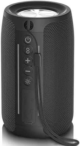 Bluetooth Speaker, Waterproof Wireless Speaker, Portable Speaker, Bluetooth 5.3, RGB Lights, Bluetooth Pairing, Multiple Series connection1600 Mins Playtime for Home, Party, (Black)