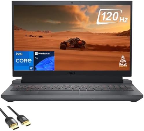 Dell G15 Gaming Laptop, 15.6″ FHD 120Hz Display, 13th Gen 6-Cores i7-13650HX, GeForce RTX 4060, 16GB DDR5, 1TB PCIe 4.0, Backlit KB, Keypad, WiFi 6, Webcam, USB-C, HDMI, RJ45, PDG HDMI, Win 11 Pro