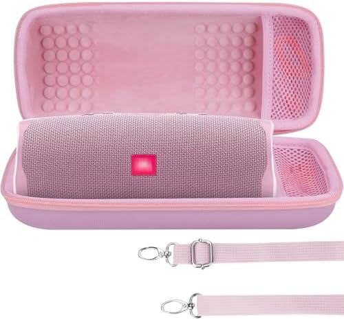 Hard Case Compatible with JBL Charge 5 Charge 4 Waterproof Bluetooth Speaker (Pink case)