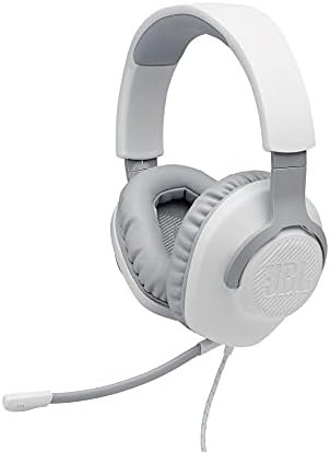 JBL Quantum 100 – Wired Over-Ear Gaming Headphones – White (Renewed)