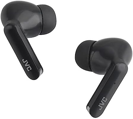 JVC Ultra Compact True Wireless Earbuds Headphones, Total 12 Hour Battery Life, Sound with 13mm Driver, USB-C Connection – HAB5TB (Black)
