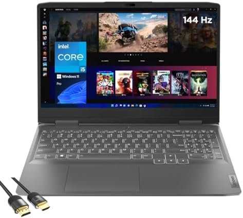 Lenovo LOQ Gaming Laptop, 15.6″ FHD 144Hz Display, Intel 13th Gen 8-Core i5-13420H, GeForce RTX 3050, 64GB DDR5, 2TB PCIe SSD, Backlit Keyboard, WiFi 6, USB-C, HDMI, RJ45, PDG HDMI Cable, Win 11 Pro
