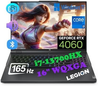 Lenovo Legion Pro 5i Gaming Laptop, Intel 16-Core i7-13700HX, 16" WQXGA 165Hz IPS Display, NVIDIA GeForce RTX 4060, 32GB DDR5 1TB SSD, Windows 11 Home