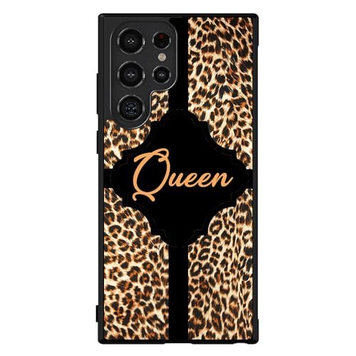Leopard Animal Skin Personalized Black Rubber Phone Case Compatible With Samsung Galaxy S24 S24+ S24 Ultra S23 FE S23+ Ultra S22 S22+ S21 S21FE S21+ S20FE Note 20 S10