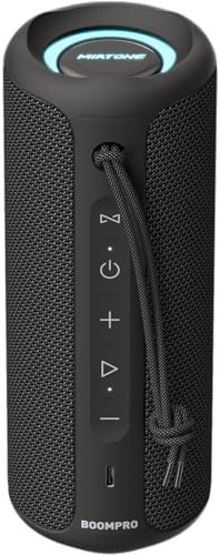 MIATONE Bluetooth Speakers 36W Portable Speaker with Stereo Sound Bass, Bluetooth 5.3 Wireless Speaker USB Type C Outdoor, 5000mAh 16H Playtime IPX7 Waterproof, Color Lights Speaker (Black)