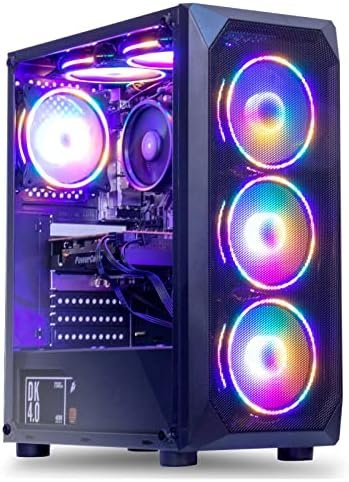 MXZ Gaming Desktop Computer, AMD Ryzen 5 5500, GTX1660S 6GB, 16GB DDR4, NVME 500GB SSD, 6RGB Fans, Win 11 Pro Ready, Gamer Desktop Computer(R5 5500| GTX1660S)