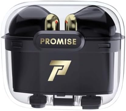 PROMISE Wireless Earbuds Bluetooth 5.3 Headphones 40Hrs Playback,Buttons on The Charging Compartment Allow You to Like,Turn Pages, Pause, Functions Charging Case, Power Sound in-Ear Earbuds (Black)