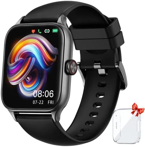 Smart Watch, Newest 1.85 “TFT HD Display Smart Watch with Receive & Dial, Smart Watch for Android iPhone with Pedometer, Fitness Tracker, Heart Rate, SMS Reminder, Android Smart Watch for Women Men