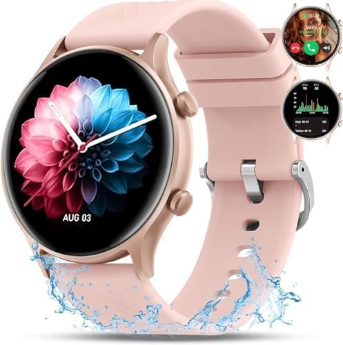 Smart Watch for Women, Smart Watches for Women Android, Reloj Inteligente para Mujer, Waterproof Ladies Round Fitness Tracker with Answer/Make Call Smartwatch 150+ Sport Modes, 1.4″ Pink Smart Watch for Women, Smart Watches for Women Android, Reloj Inteligente para Mujer, Waterproof Ladies Round Fitness Tracker with Answer/Make Call Smartwatch 150+ Sport Modes, 1.4″ Pink