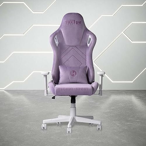 Techni Mobili Modern Sport Velvet Fabric Gaming Chair in Purple